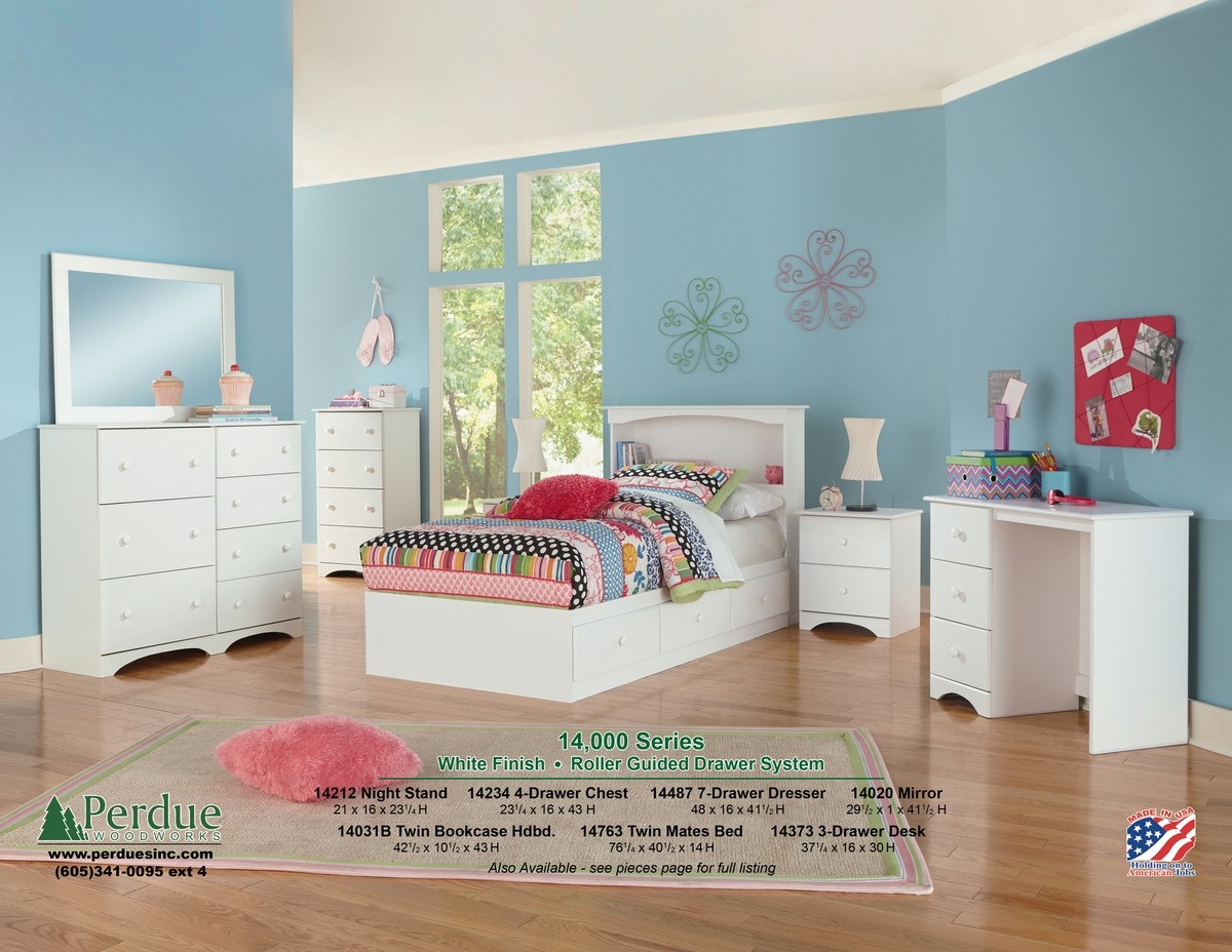 White bedroom set with hot sale desk