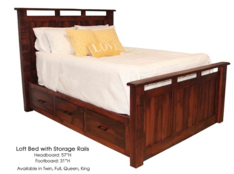Great Lakes Furniture Loft Bed with Storage Rails Loft Bed King Furniture Holmen, WI