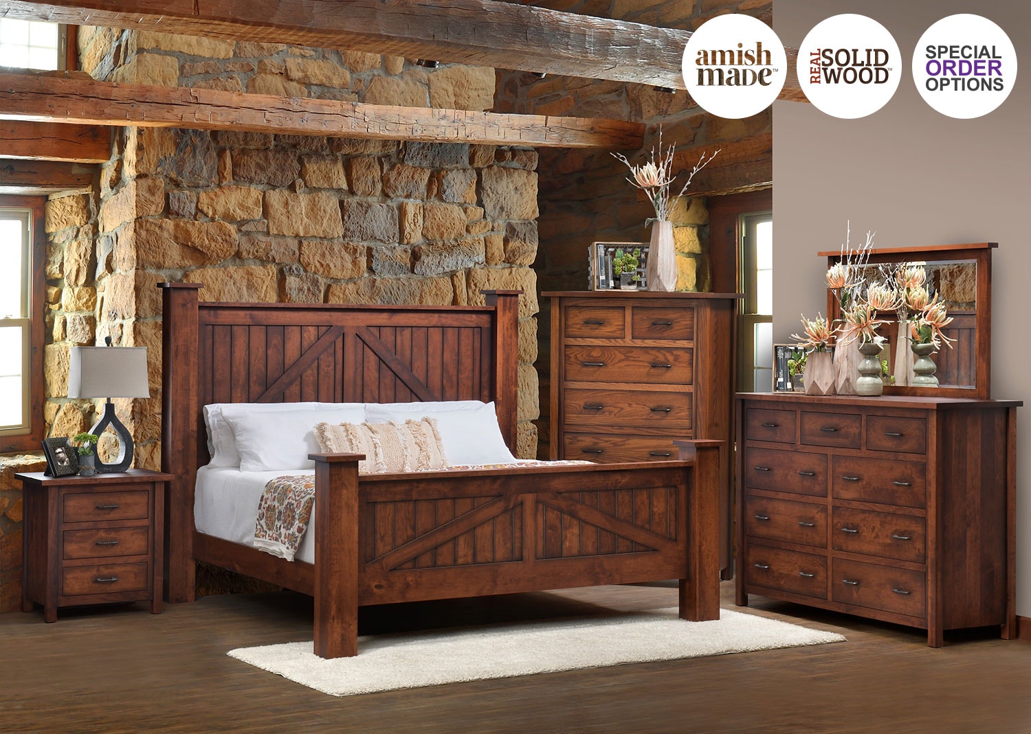 amish oak nightstands