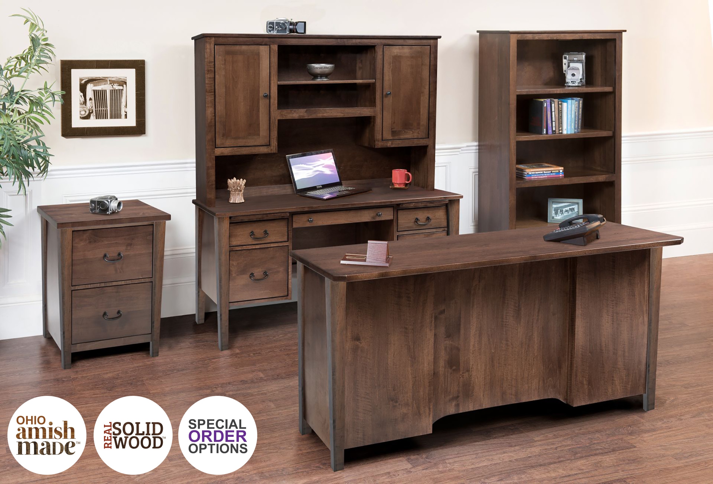 Amish YT Home Office Desk Collection Urban Shaker Desks - BILTRITE Furniture  - Greenfield, WI