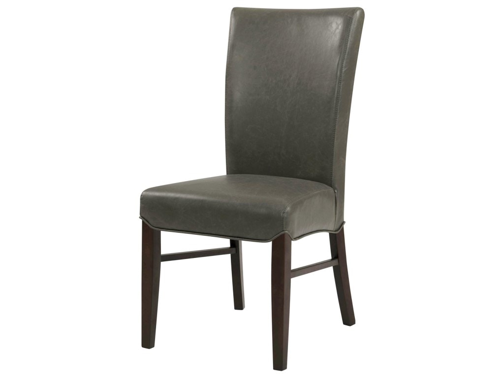 New Pacific Direct Milton Bonded Leather Set of 2 Dining Chairs Vintage Gray