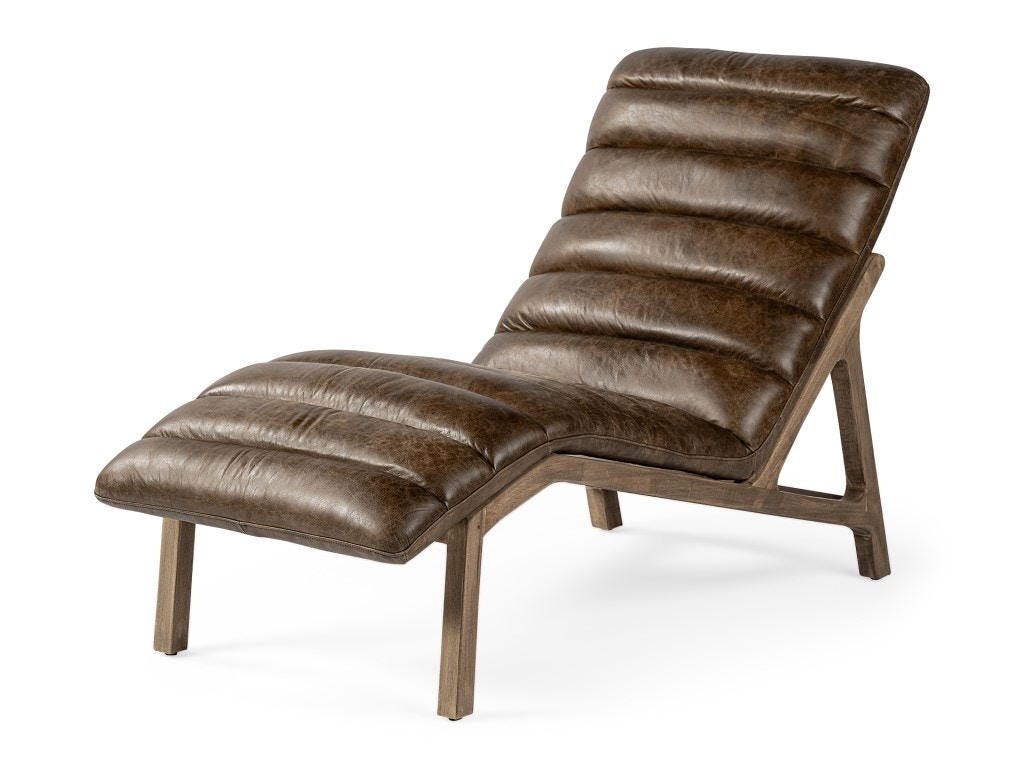 Mercana Leather Armless Chaise Lounge Chair 68767 - iFurnish