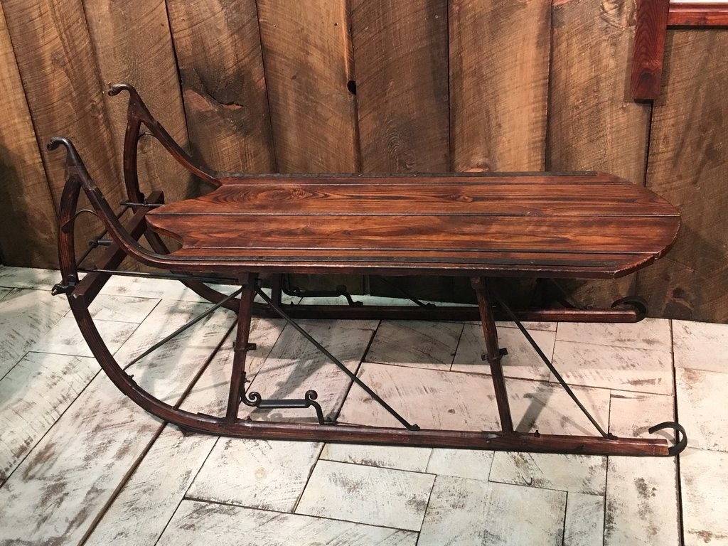 antique sleigh coffee table