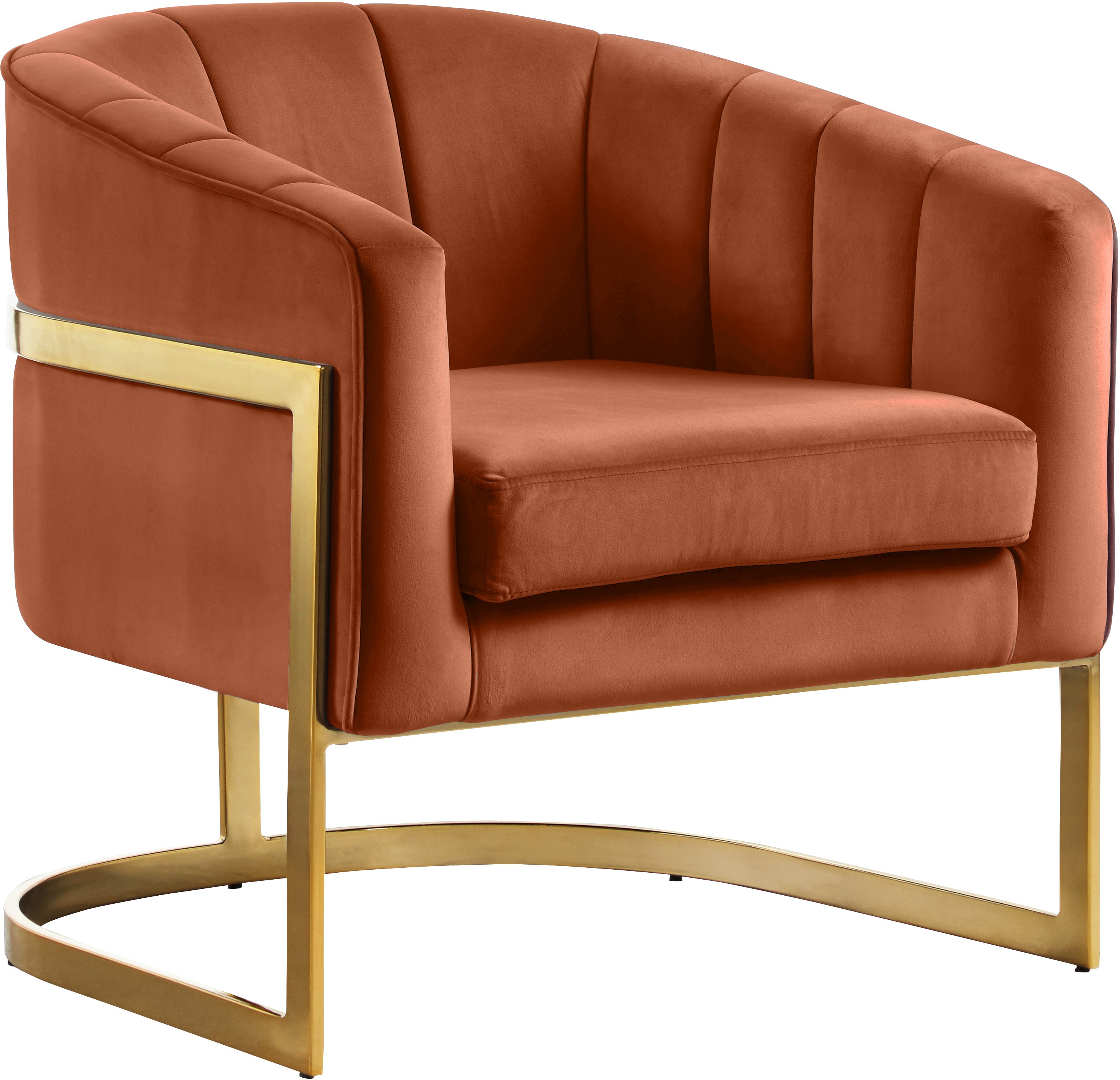 Meridian Furniture Carter Cognac Velvet Accent Chair 515Cognac Mattress Queen Philadelphia, PA