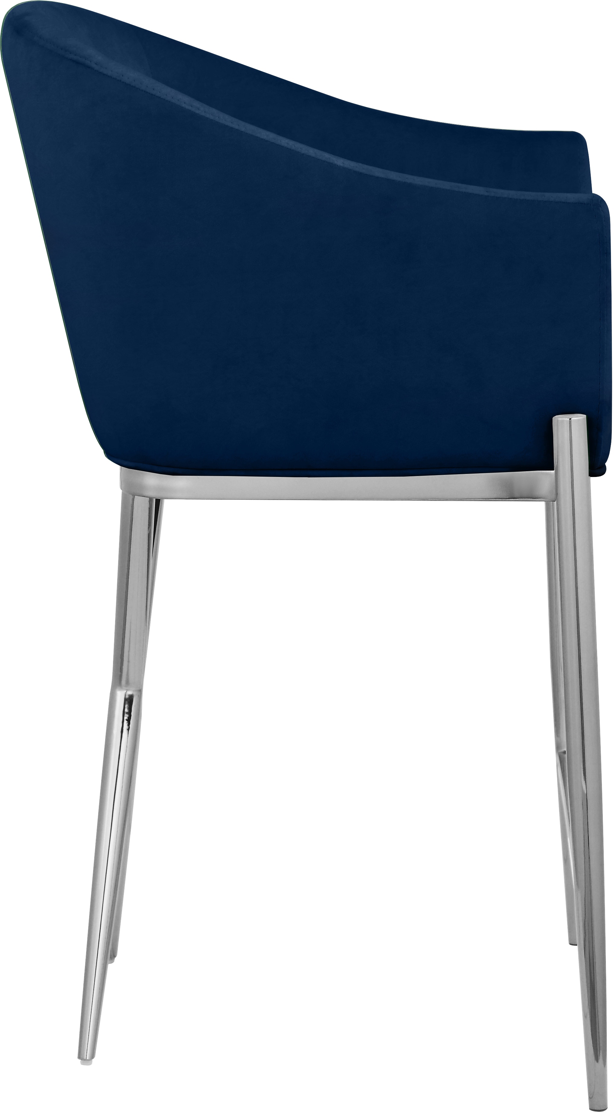 Navy Meridian Furniture 866Navy-C Xavier Collection Velvet Upholstered Counter Stool with Sturdy Chrome Metal Legs 23.5 W x 22.5 D x 38 H