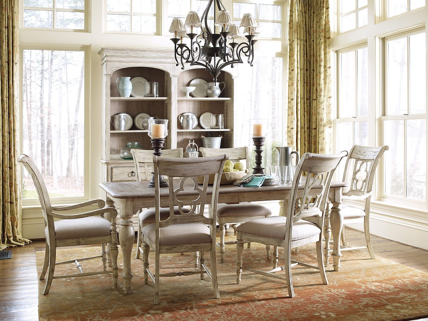 kitchen island next to dining table