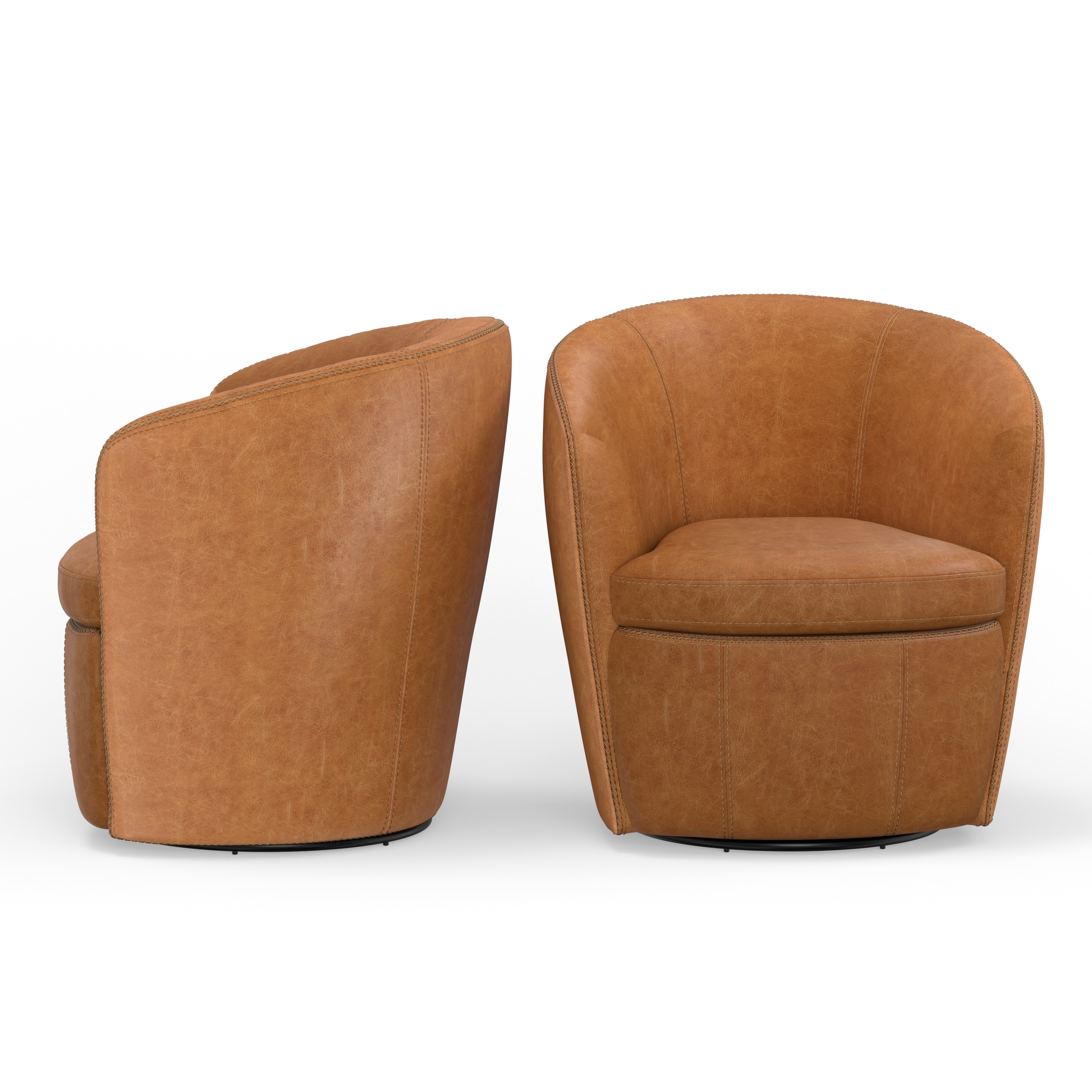Parker House BAROLO - VINTAGE SADDLE SWIVEL CLUB CHAIR 