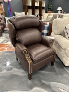 Hancock and Moore 1021 Customizable Available in Power Chippendale Woodbridge Wing Chair Recliner (Madison Dark Brown)
