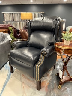 Hancock and Moore 1026 Customizable Available in Power Royal High Leg Recliner (Alberta Navy)