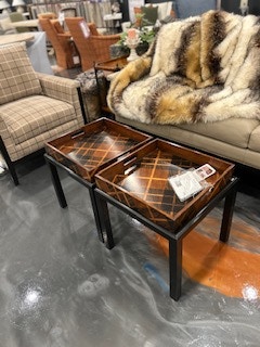 Jonathan Charles 495062 (Discontinued) ONLY 2 LEFT Tartan Butlers Tables