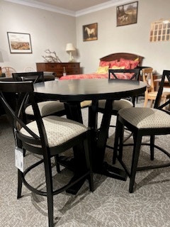 Zimmerman Chair Custom 42" Round Dining Set 42" Solid Maple Pedestal Table 4 Counter Chairs Coventry 42" Round Counter Dining Set