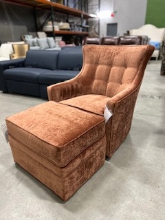 Jessica Charles Delta Swivel Rocker & Ottoman 477SR/ 0478