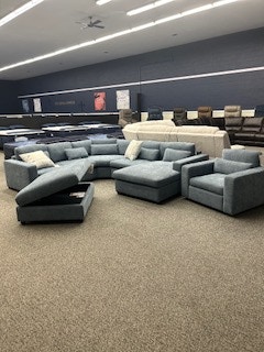 Palliser Furniture 5 Pc Sectional: LAF Chair, 2 Armless Chairs, RAF Chaise, Corner Wedge. 1 Complete Chair. 1 Large Storage Ottoman Ensemble 5 Pc Sectional. Large Storage Ottoman. Chair