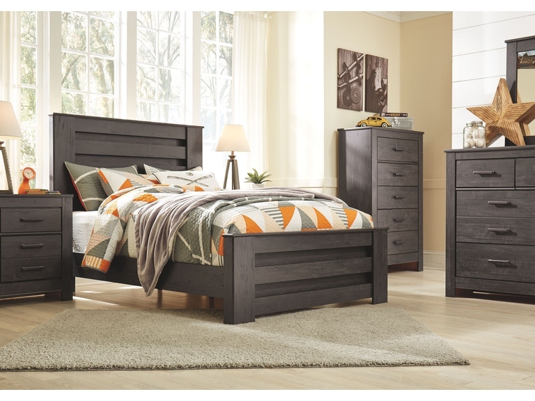 brinxton panel bed with dresser mirror and nightstand