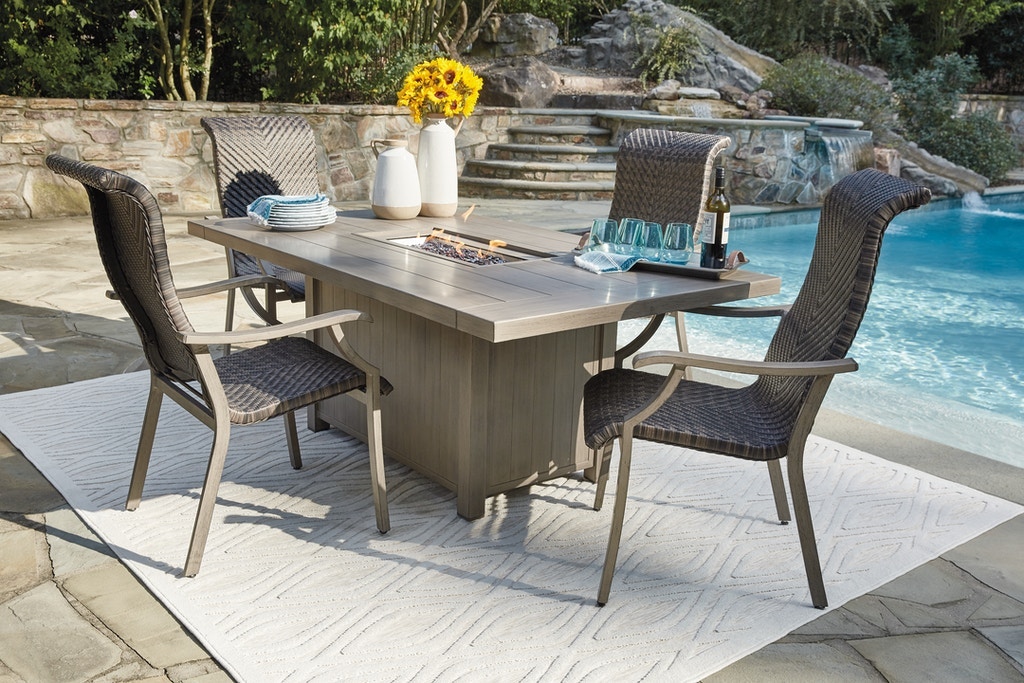 ashley outdoor fire pit table