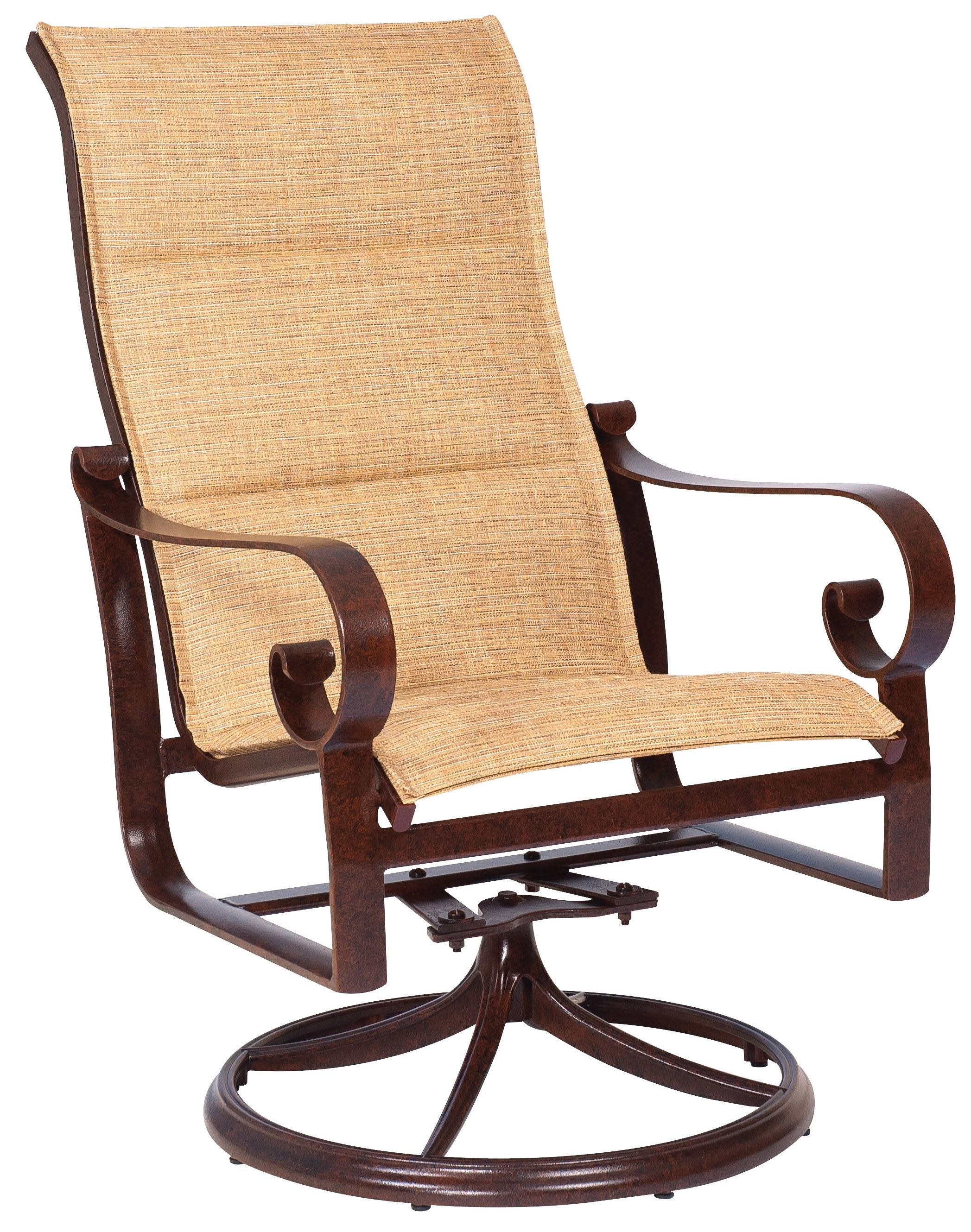 Padded Sling High-Back Swivel Rocking Arm Chair 620566