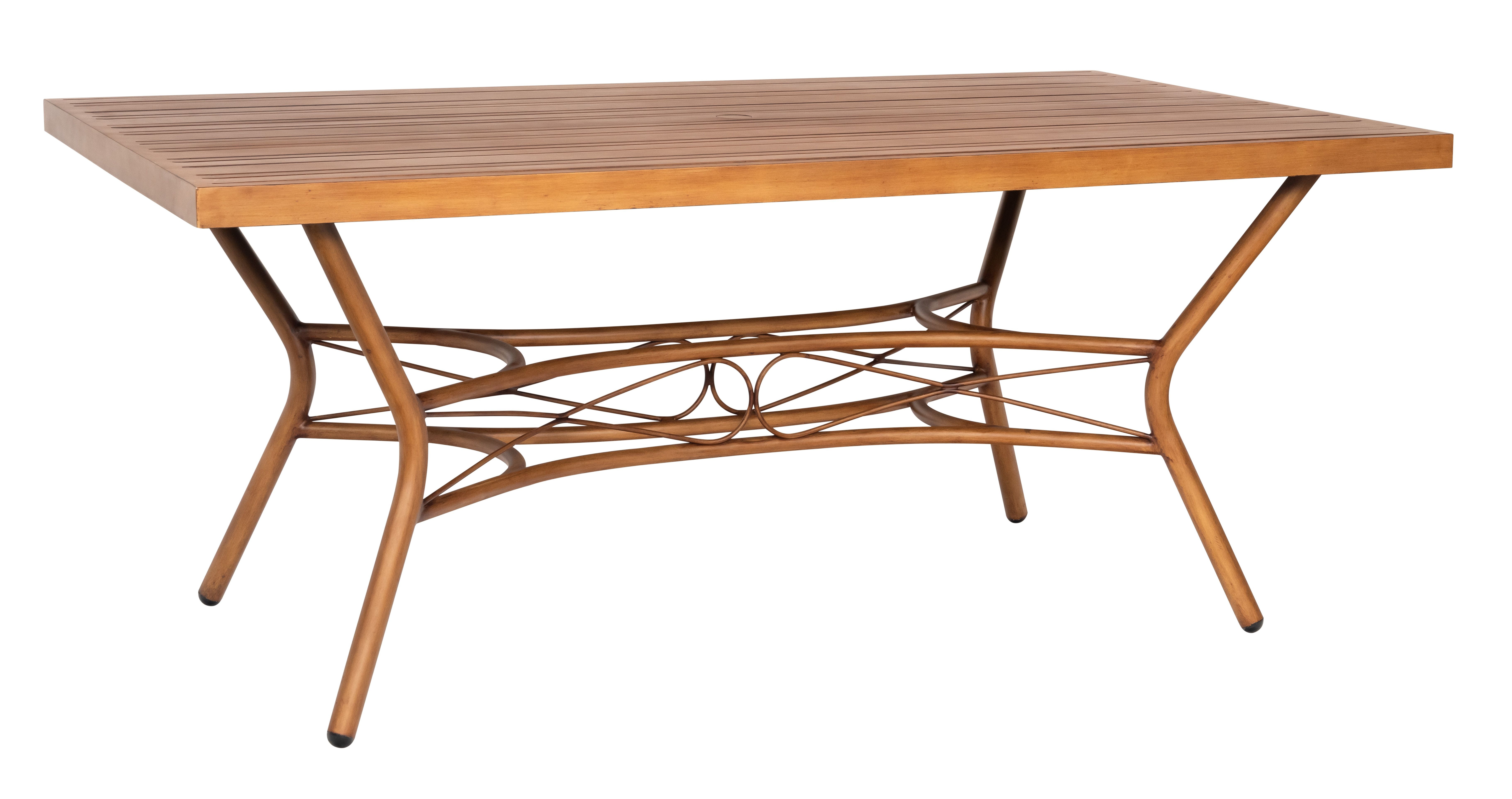  Rectangular Slatted Top Dining Table 
