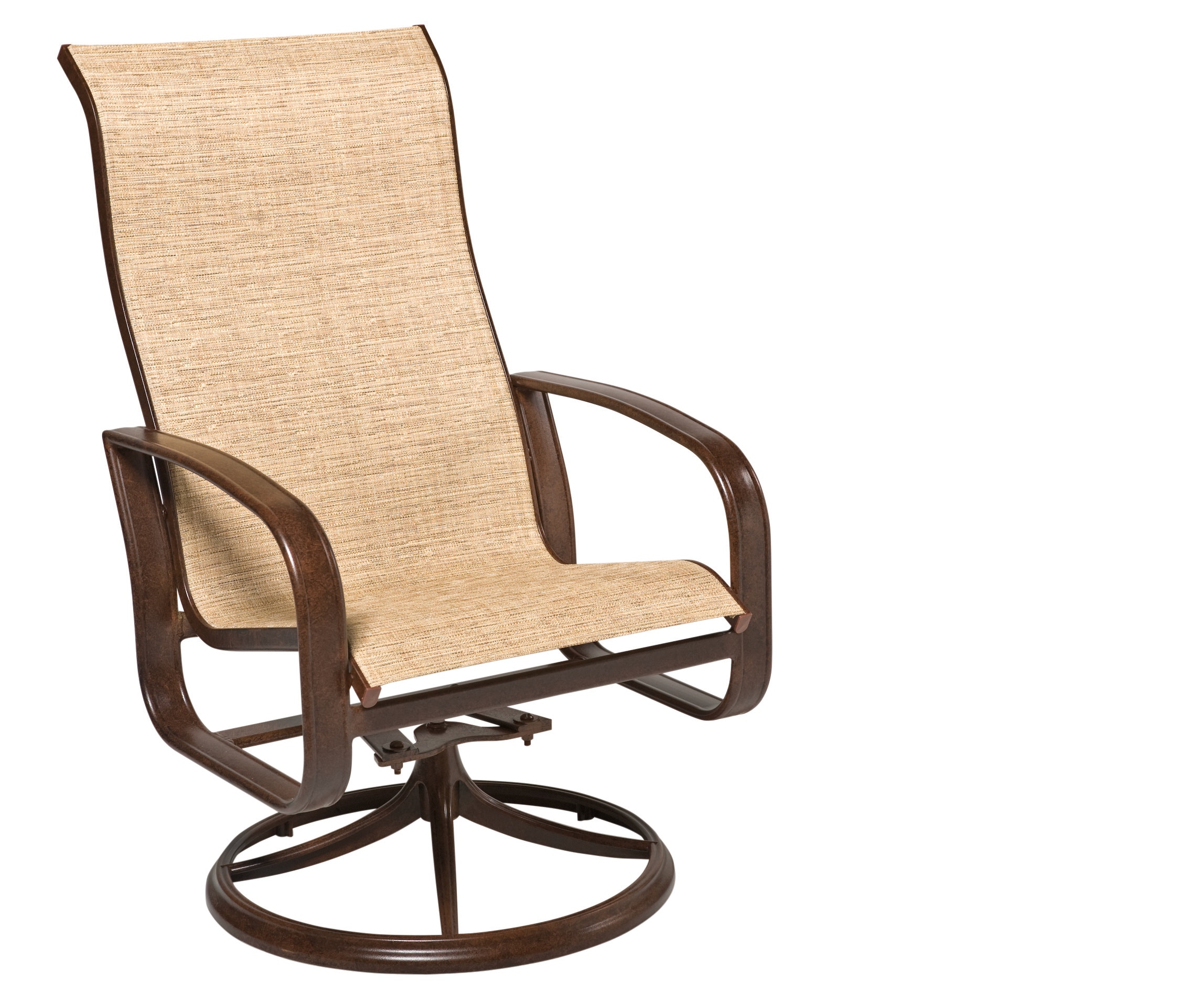 Sling High-Back Swivel Rocking Dining Arm Chair - Optional Padding 2FX488
