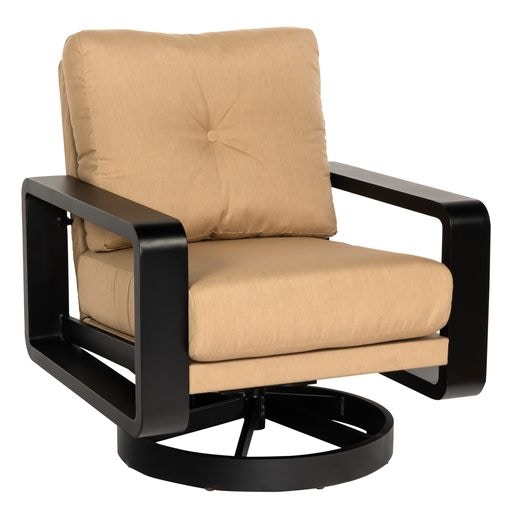 Swivel Rocking Lounge Chair with Upholstered Back 7D0877