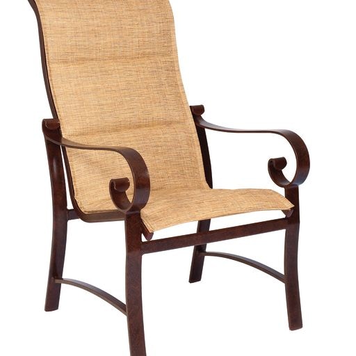 Padded Sling High-Back Dining Arm Chair 62H525