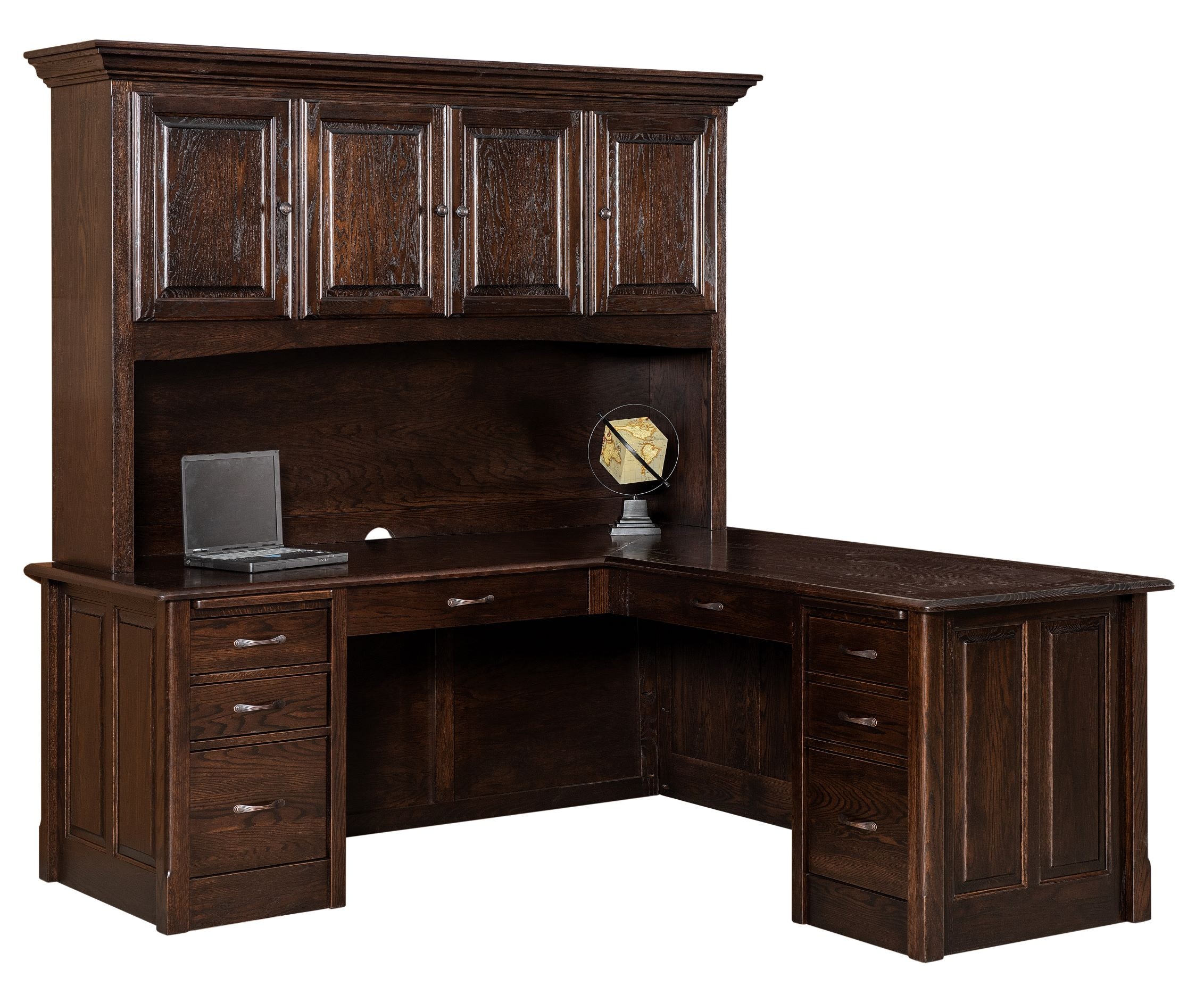  Victorian L Desk & Hutch 