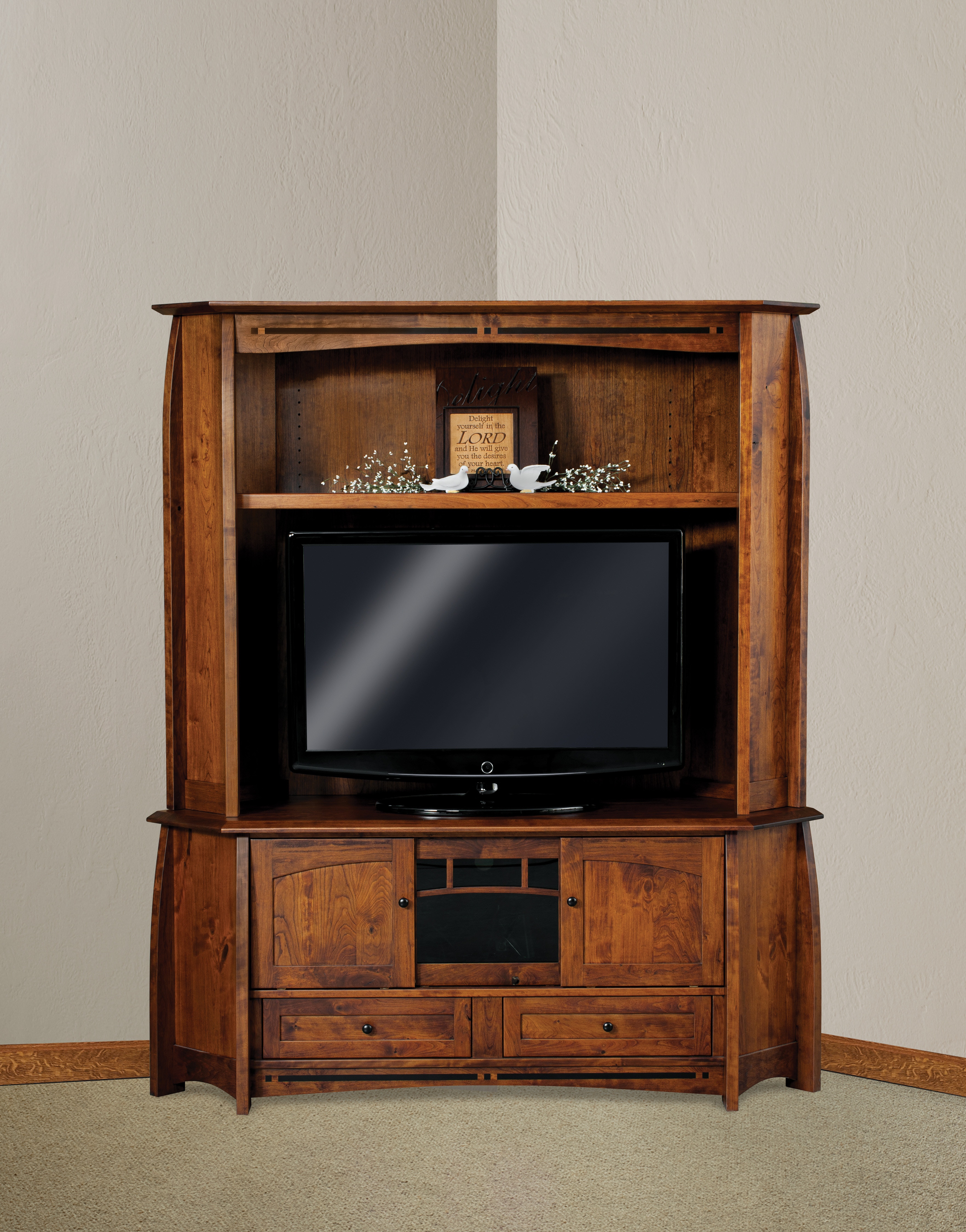  Boulder Creek Media Cabinet with Hutch 