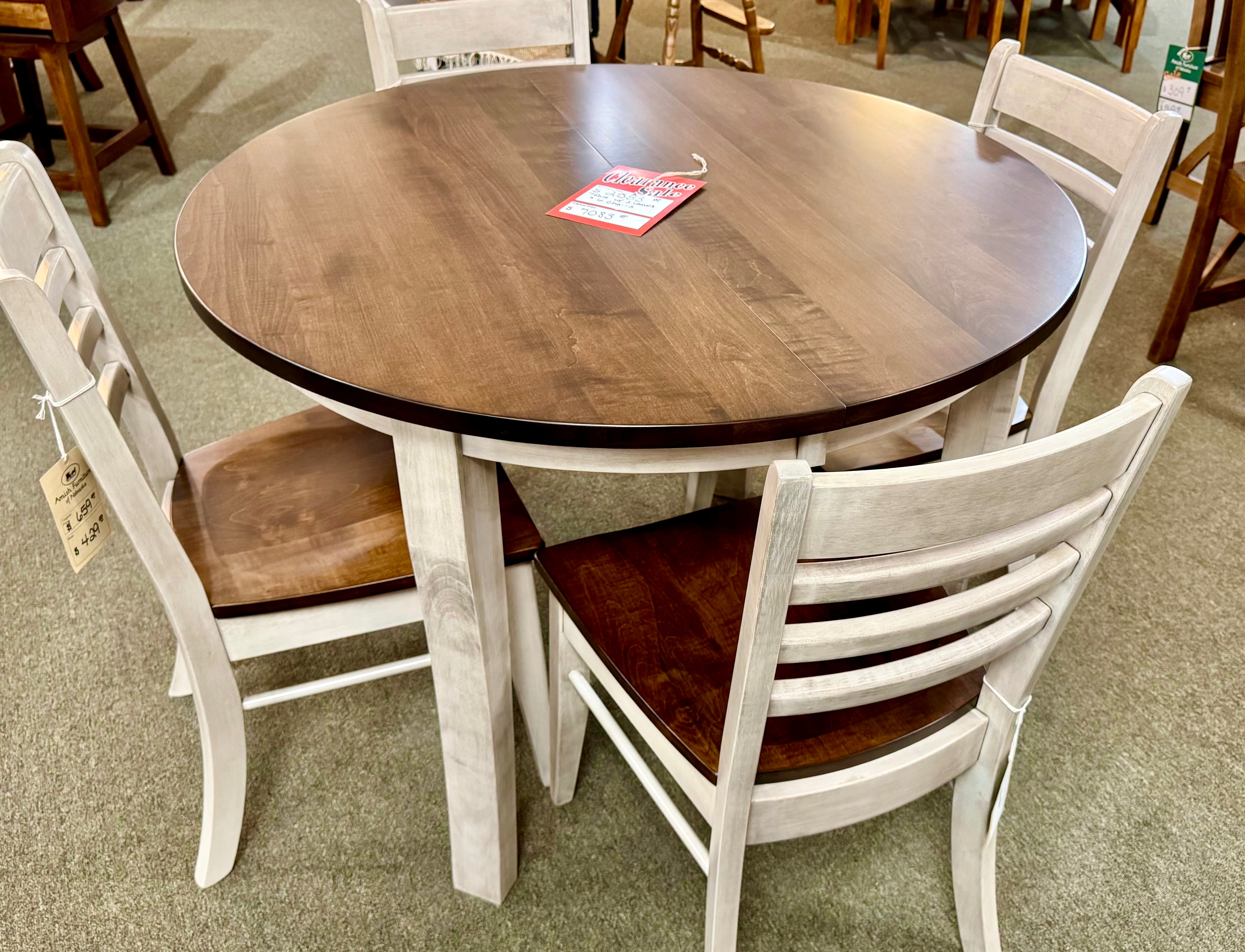  Brady 42"round Leg Table: Clearance $2533 