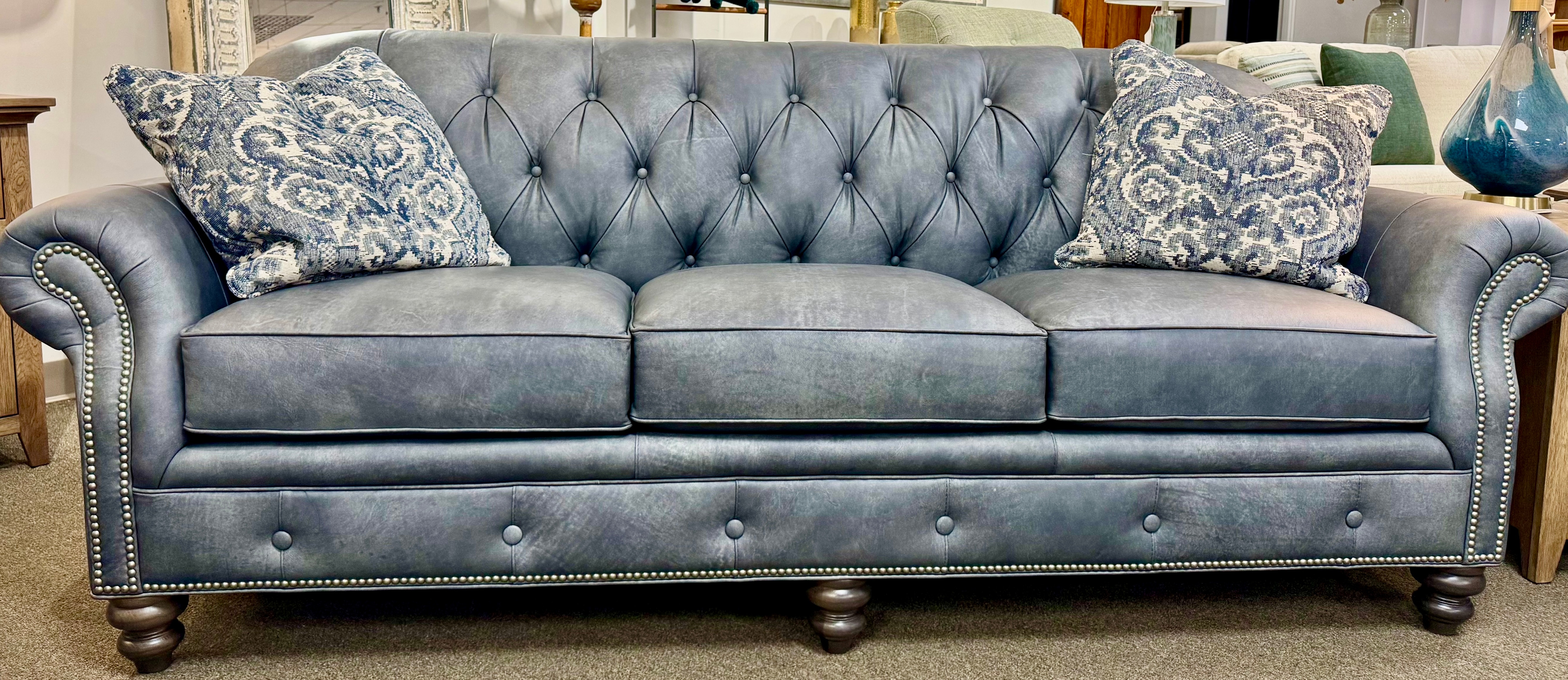  SB Large Leather Sofa: Clearance $2779 