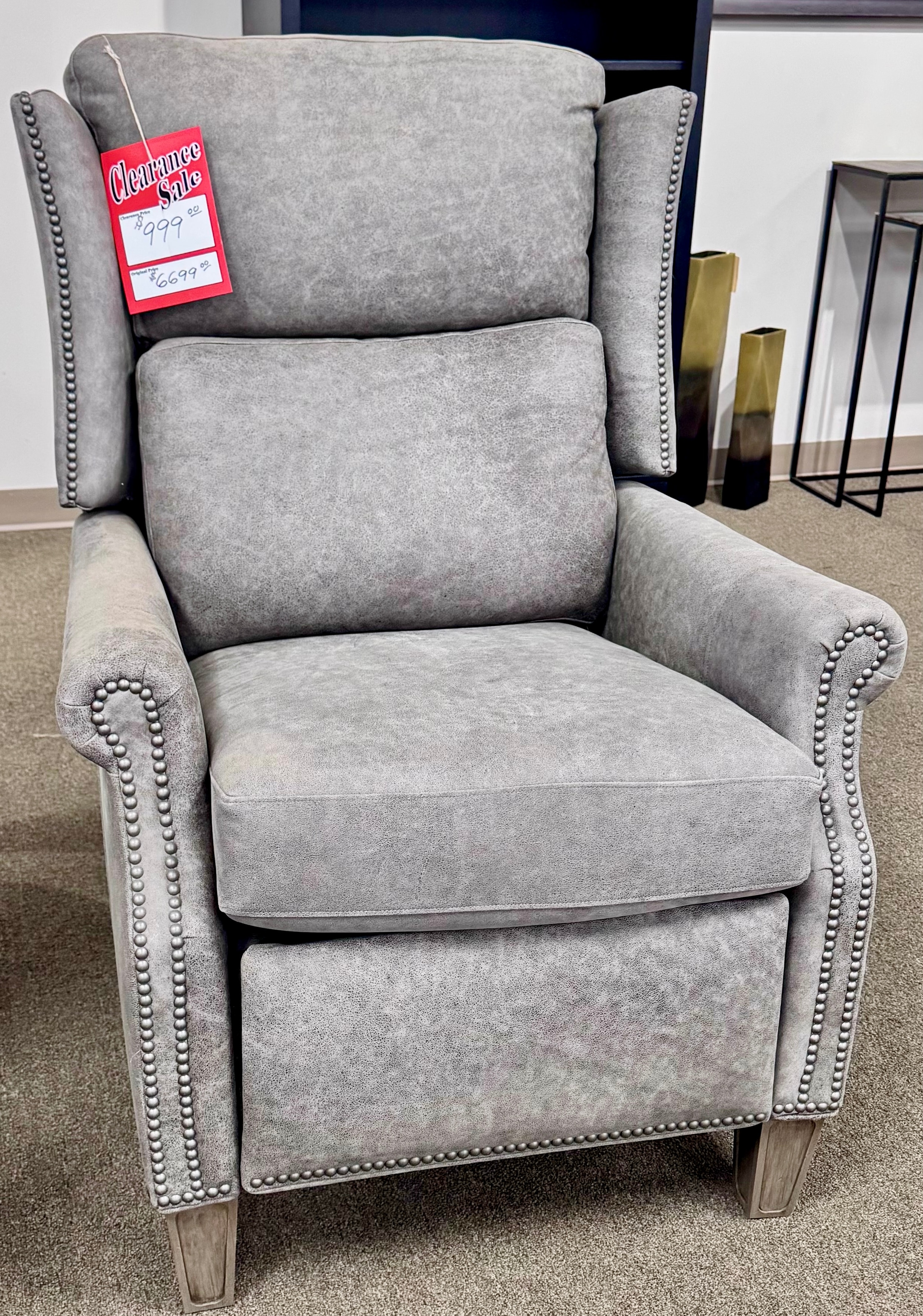  Kenney Leather Dual-Power Recliner: Clearance $999 