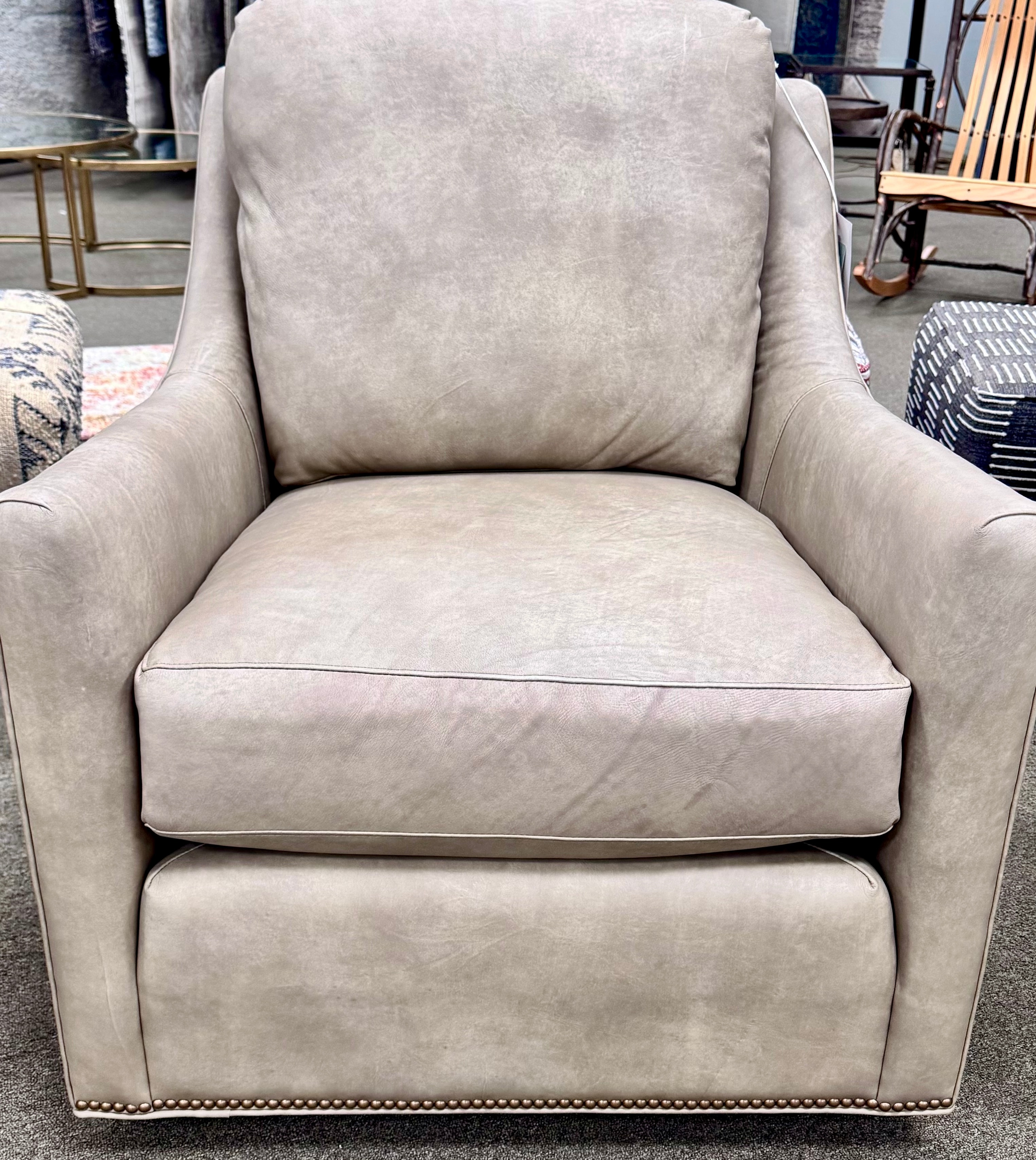  SB 560-58 Leather Swivel Glider Chair: Clearance $999 