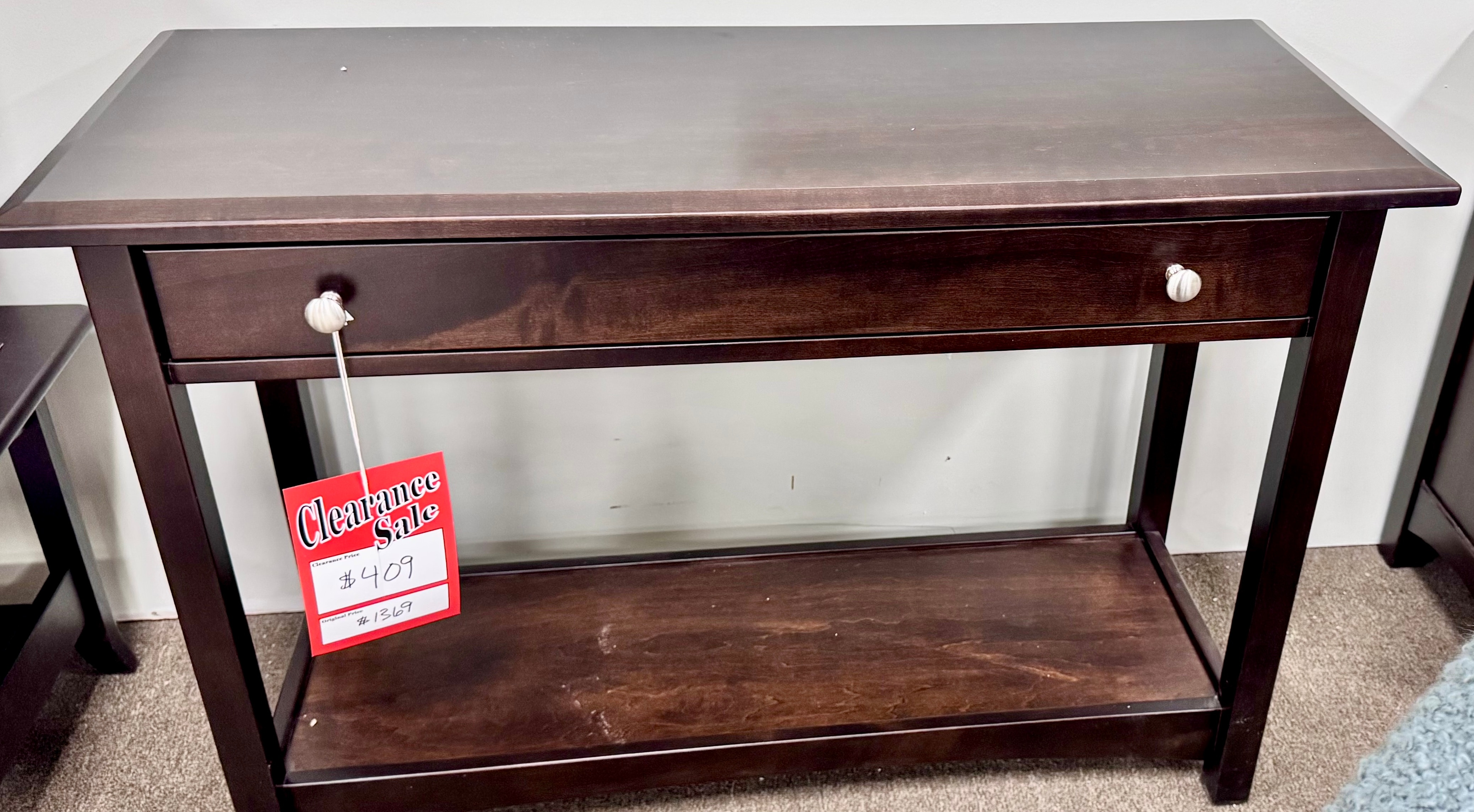  Finland Sofa Table w Dwr: Clearance $409 