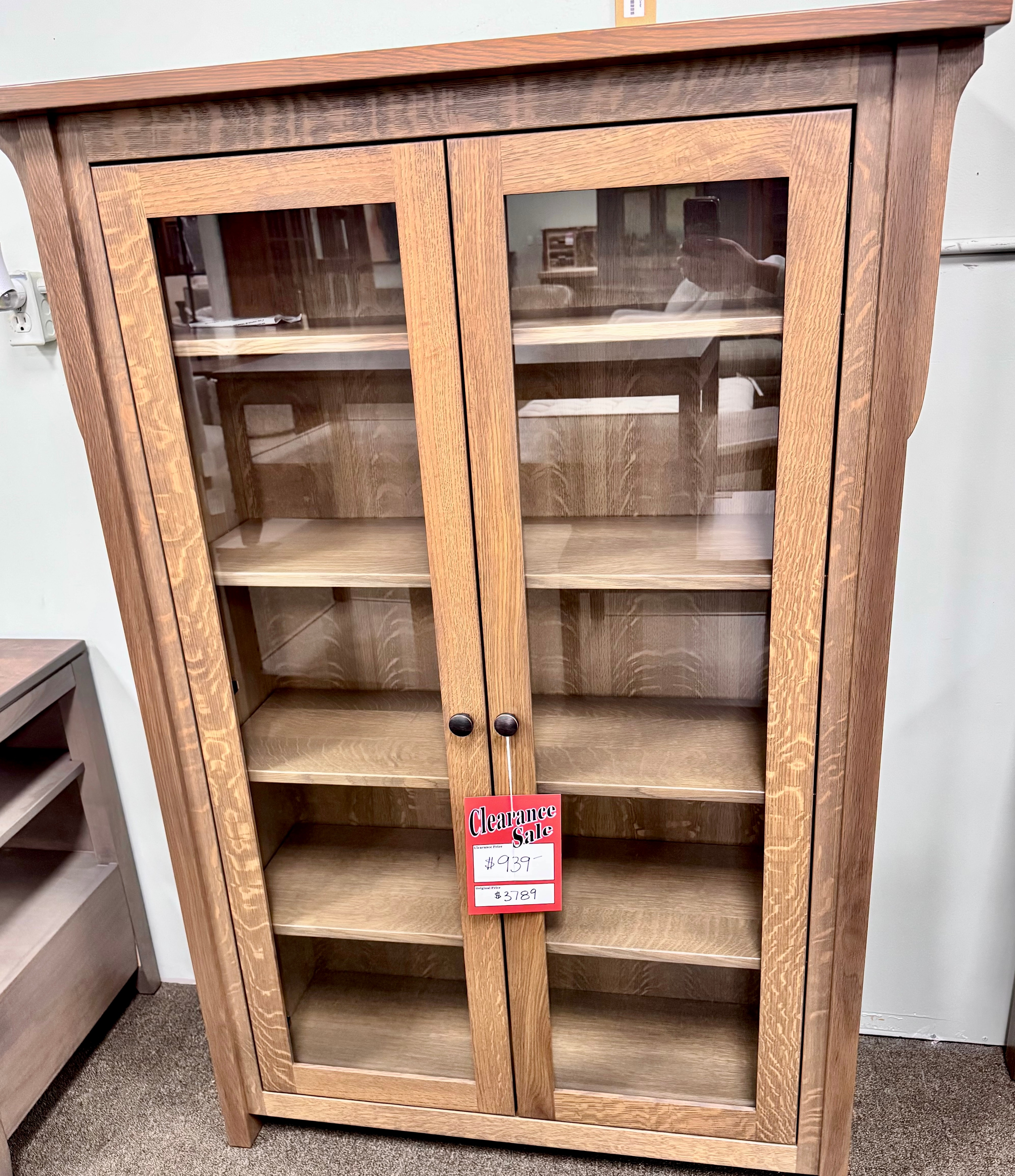  Boston Bookcase w Glass Doors: Clearance $939 