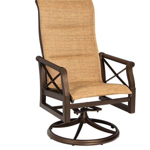 Padded High-Back Swivel Rocking Dining Arm Chair 3Q0566