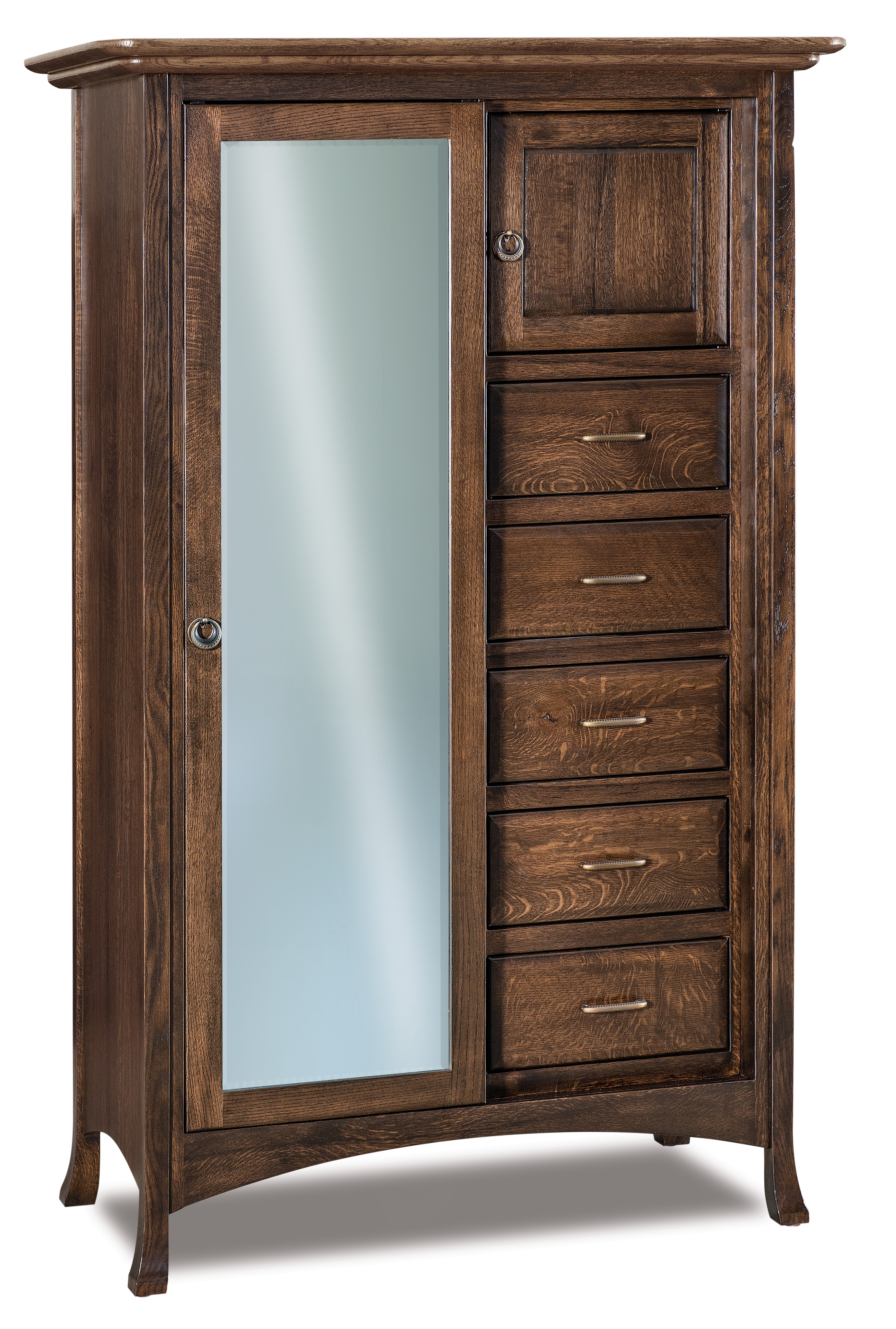  Carlisle Sliding Door Chifferobe 5 Dw., 2 Dr., 4 Shelves 