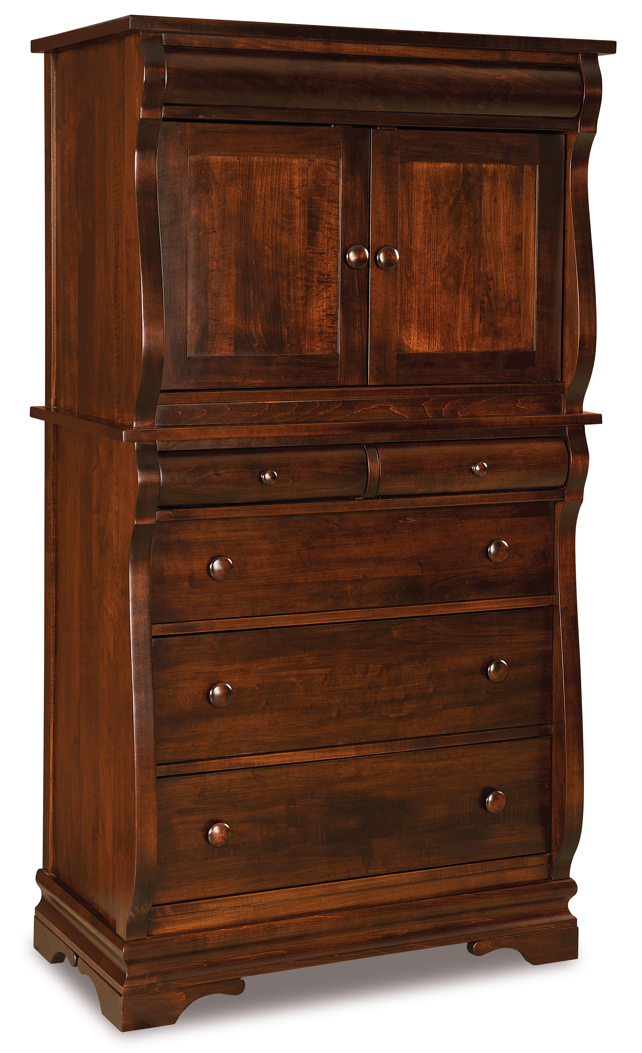  Chippewa Sleigh Chest Armoire (2 piece) 