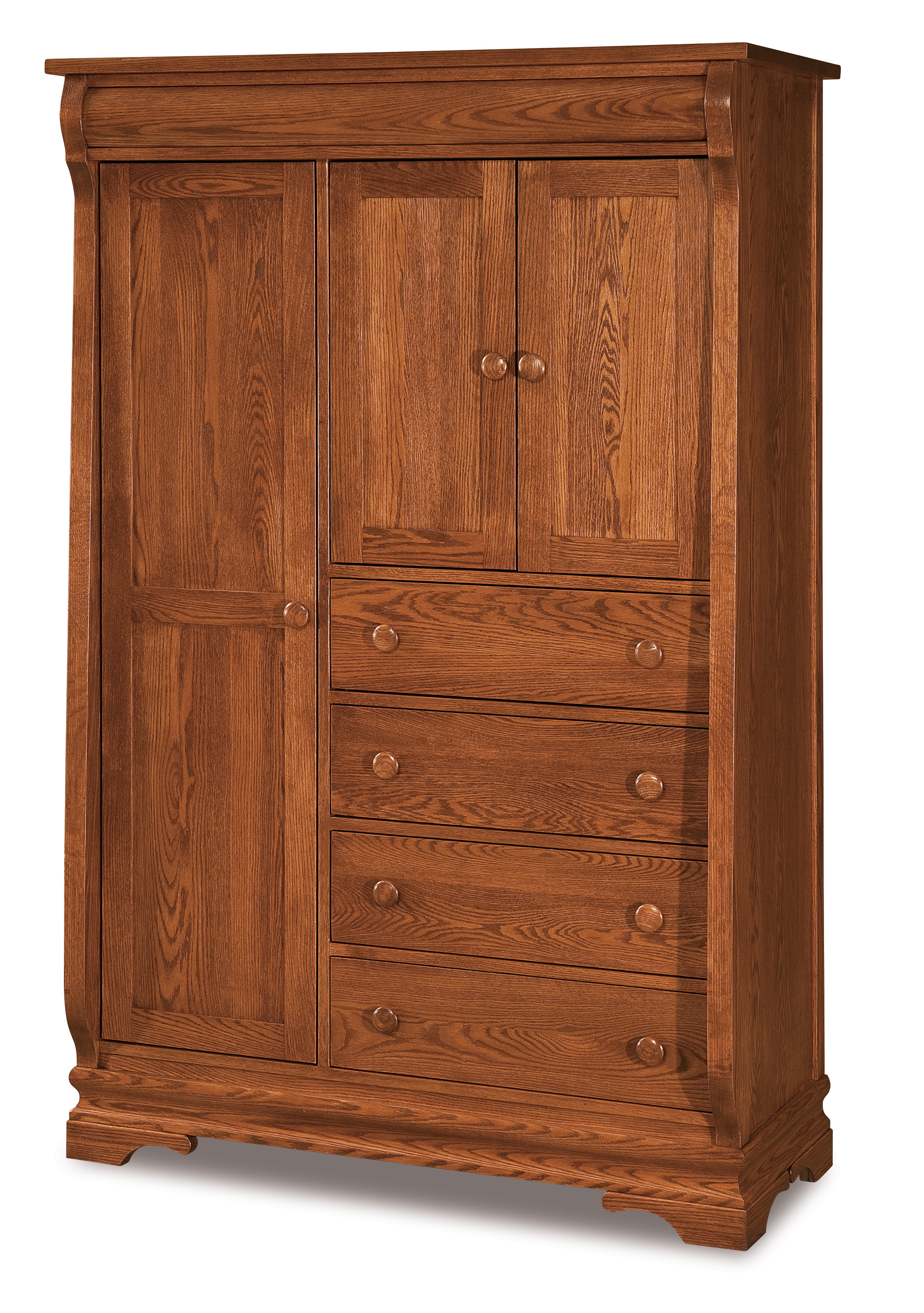  Chippewa Sleigh Chifferobe 4 Dw., 3 Dr., 5 Shelves 