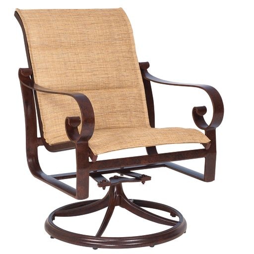 Padded Sling Swivel Rocking Dining Arm Chair 620572