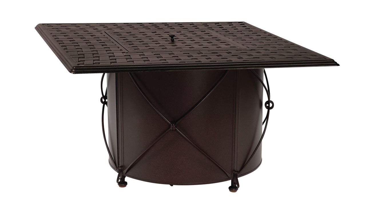 Round Chat Height Fire Table Base with Square Burner (Fire Table Top Sold Separately) 4TM338