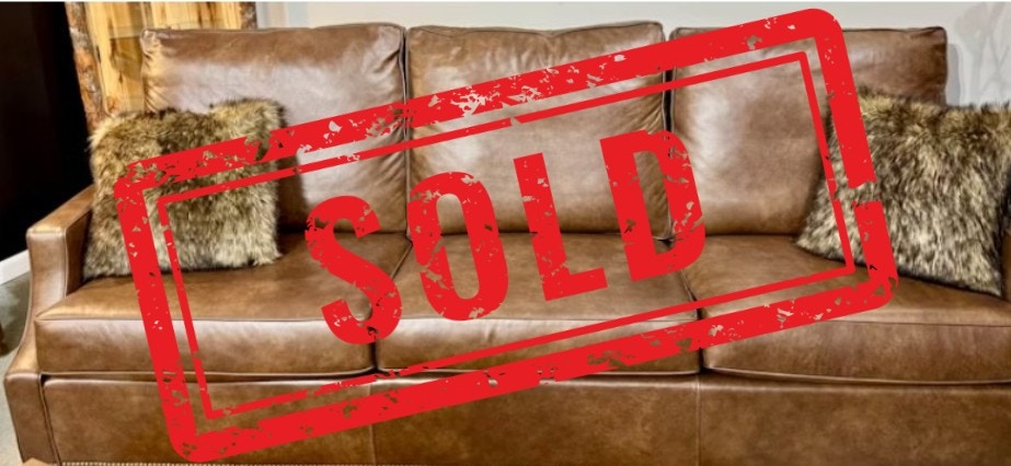  Leather Kobe Long Sofa: Clearance $2999 