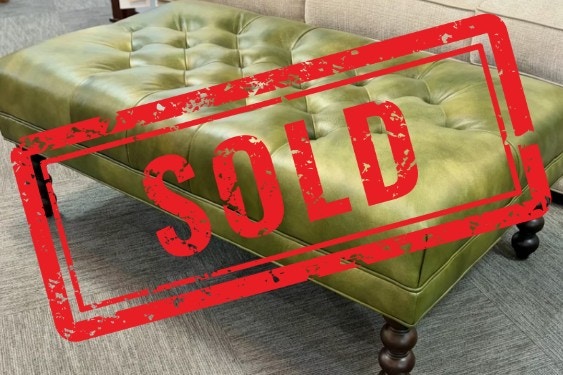  NOR Leather Leo Ottoman: Clearance $1409 