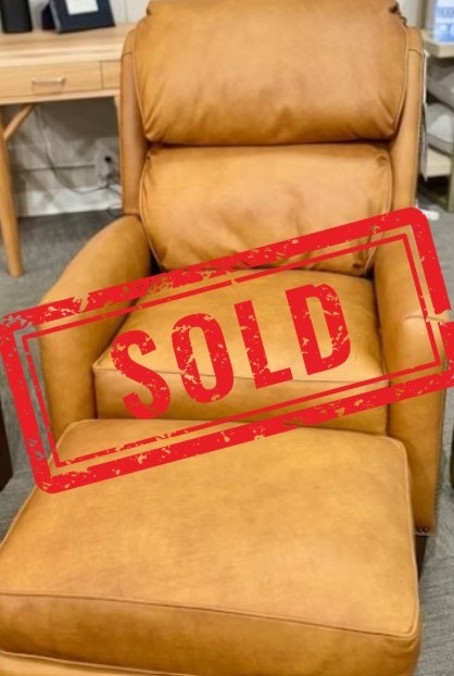  Leather Tiltback Chair & Ottoman: Clearance $2489 