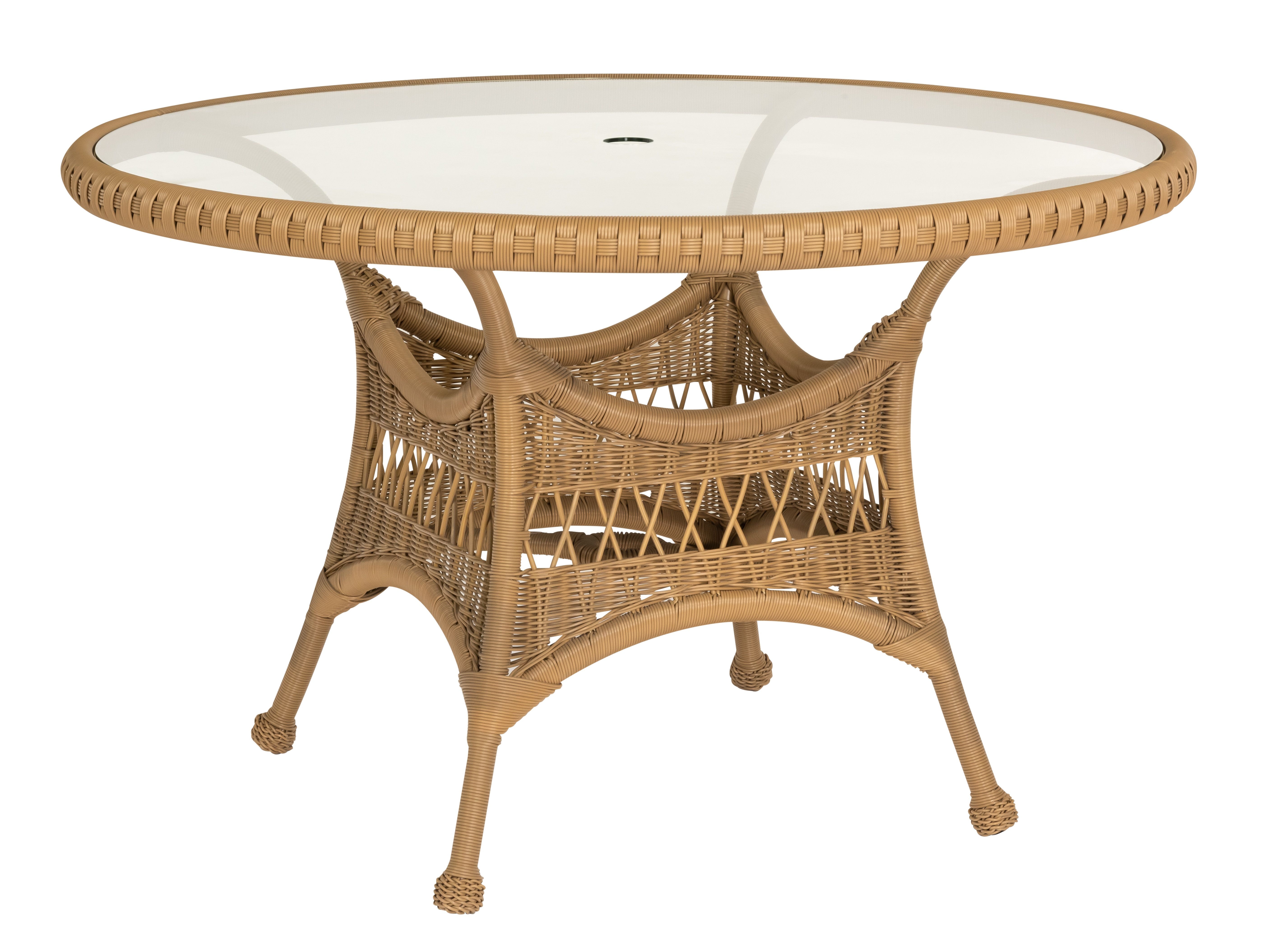 Round Umbrella Table with Glass Top S596603