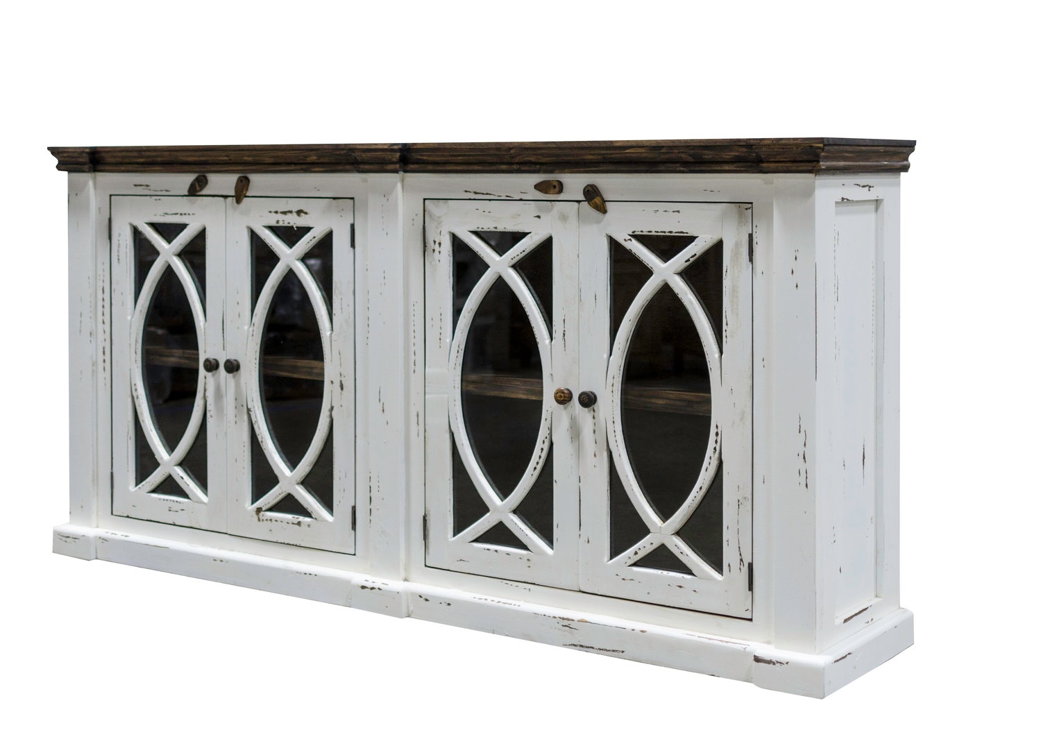 Rustic Imports Living Room 4 Glass Door Console Mo Com 58