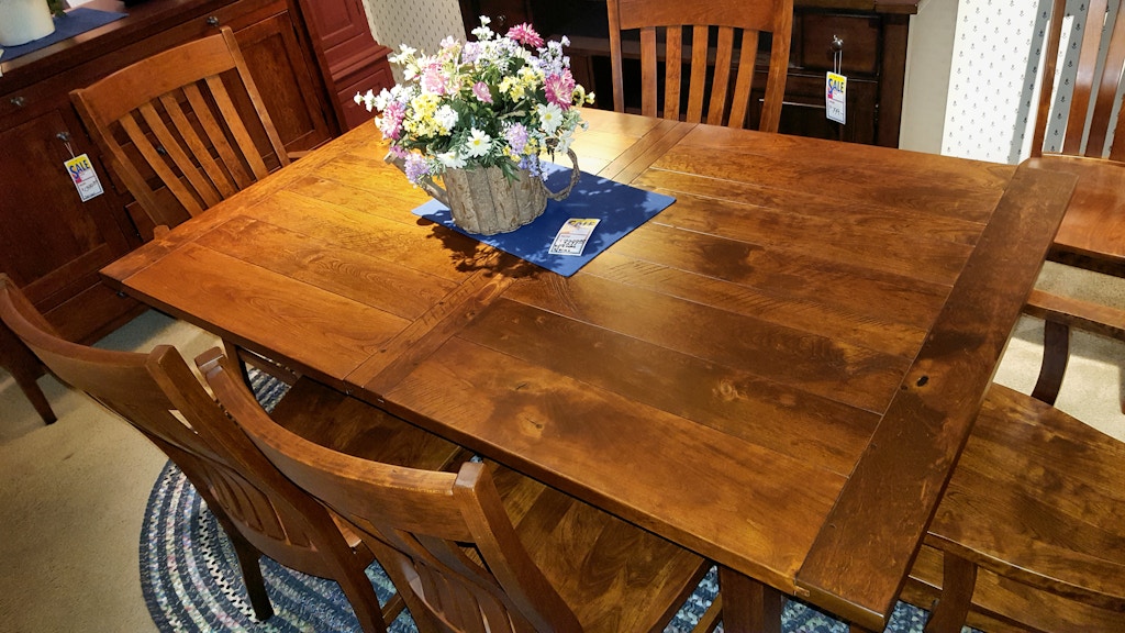 Rustic Cherry Dining Room Table With Extension
