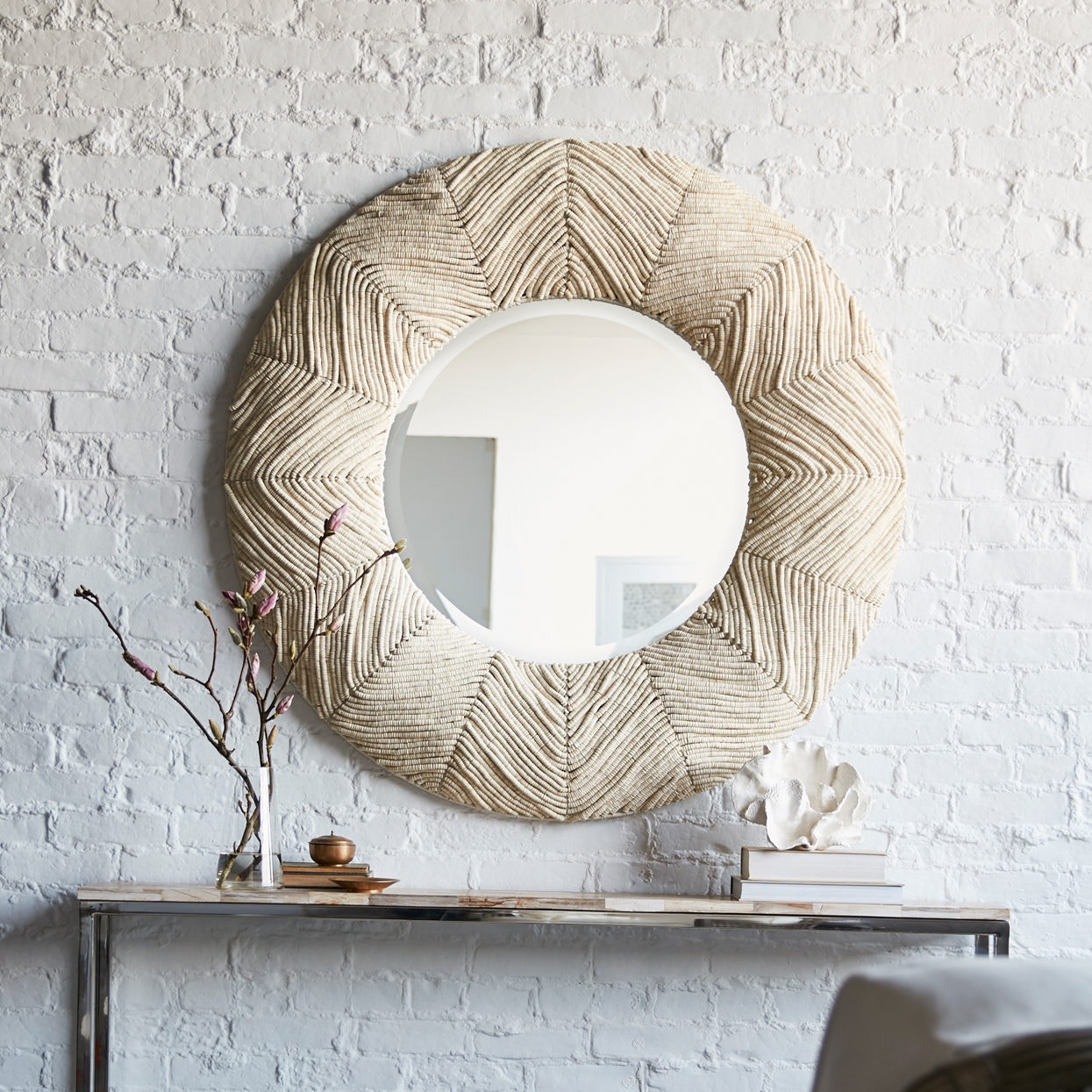 Palecek Living Room Sabine Coco Mirror 107705 - Studio 882 - Glen