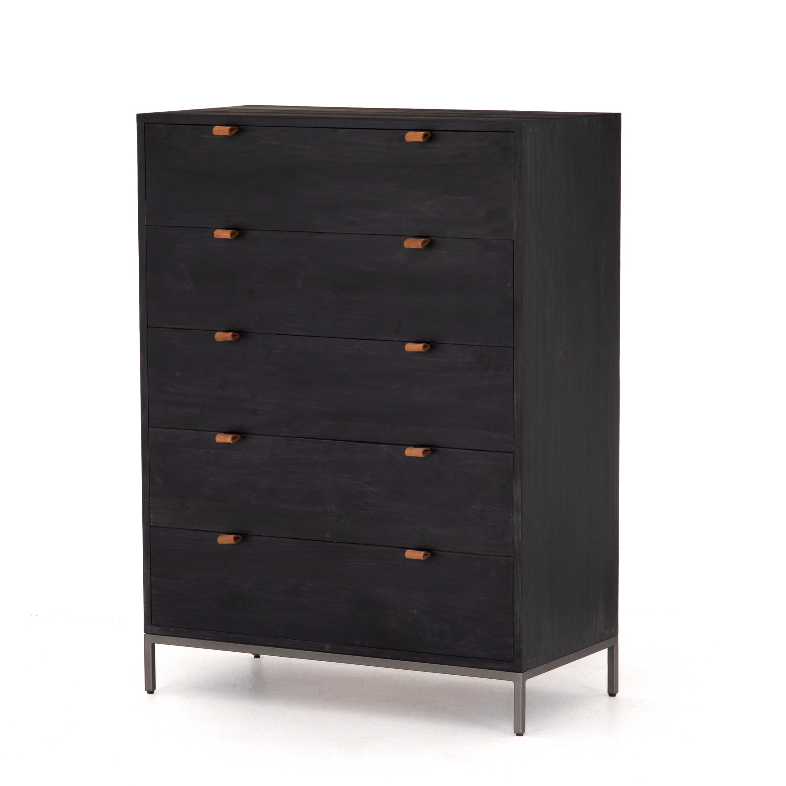 Four Hands Trey 5 Drawer Dresser-Black Wash Poplar 108604-002 - Studio 882  - Glen Mills, PA (Across