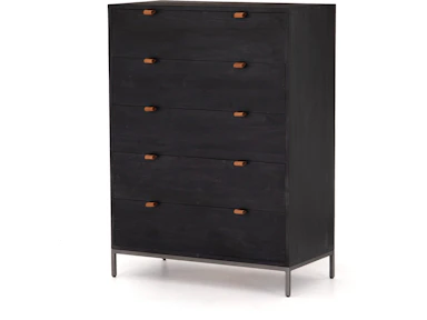 Four Hands Trey 5 Drawer Dresser-Black Wash Poplar 108604-002 - Studio 882 - Glen Mills, PA (Across Four Hands Trey 5 Drawer Dresser-Black Wash Poplar 108604-002 - Studio 882 - Glen Mills, PA (Across