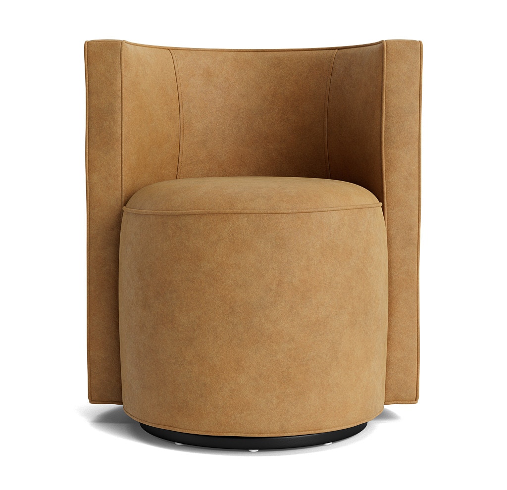  Poppy Leather Swivel Chair With Welt 