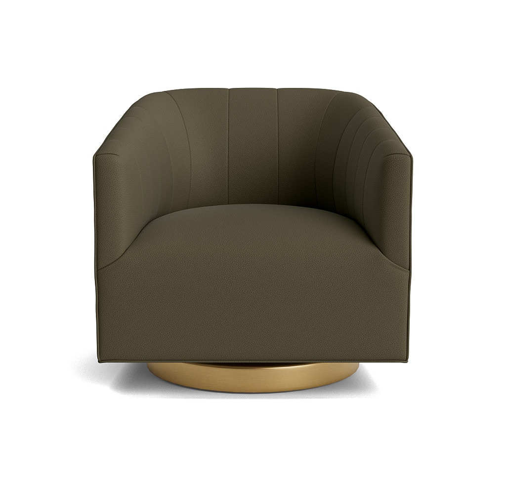 COOPER LEATHER CHANNEL TUFTED FULL SWIVEL CHAIR 