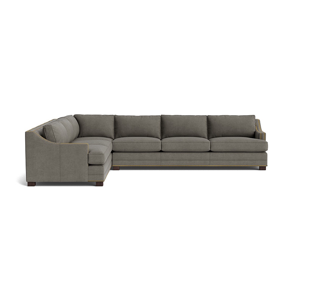 Keaton Slope Arm Leather Right Sectional w/Nailhead 